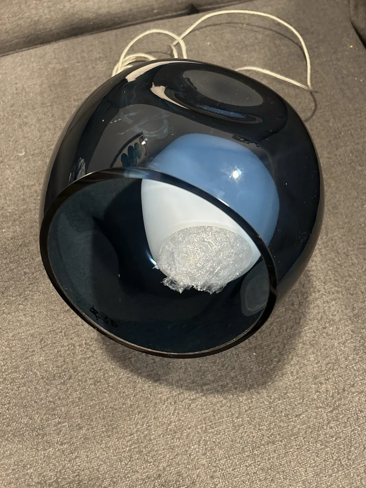 LBL/Tech Lighting Mini-Jasper Pendant 8.7”W Steel Blue Glass Satin Nickel Cable - Image 2 of 4