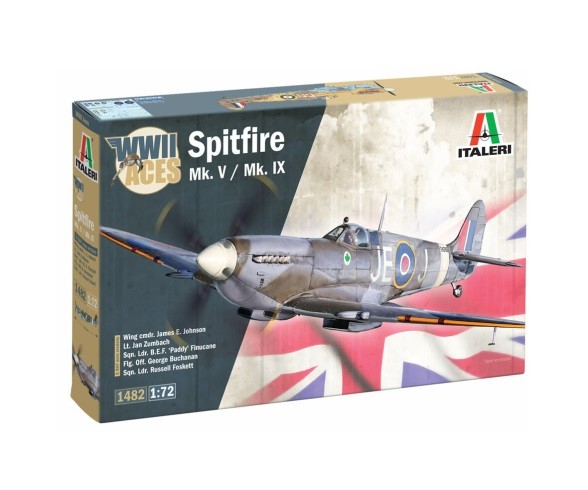 Italeri 1482 - 1/72 RAF Spitfire Mk.V / Mk.IX Aces - New