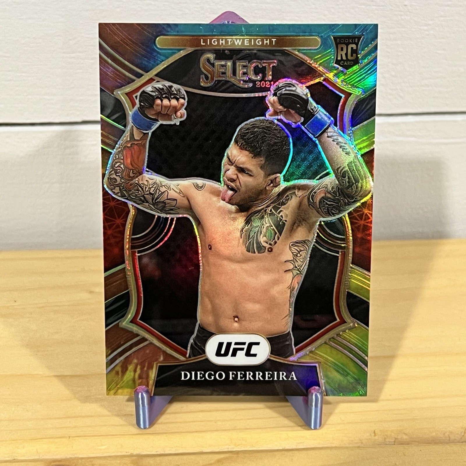 2021 Panini Select UFC Diego Ferreira Concourse Prizm Tie Dye /25