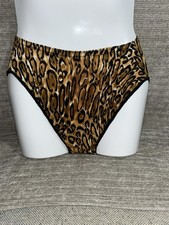 Vintage 60s Nylon Retro Leopard Pattern Print Bikini Sheer Silky Panties Sissy S
