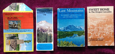 OREGON'S CASCADE MOUNTAINS: 2 BOOKS, A POSTCARD FOLDER & A FLYER; MT. HOOD, MAPS