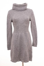 Bruno Manetti Kleid Damen Gr. IT 46 (DE 40) Grau Kaschmir Wolle Strickkleid