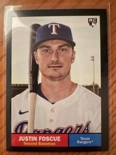 2024 Topps Archives - 1961 Topps Justin Foscue #31 Black Foilboard (RC) - Ranger