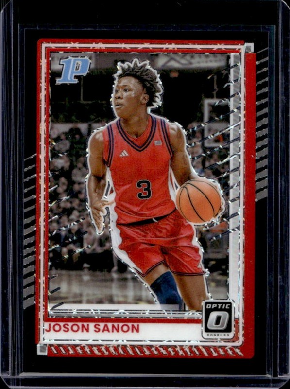 2025-26 Panini Donruss Joson Sanon Optic Black Velocity RC #/35 Red Storm