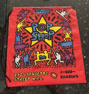 Keith Haring Vintage 90’s POP SHOP drawstring shopping bag - Graffiti Artist