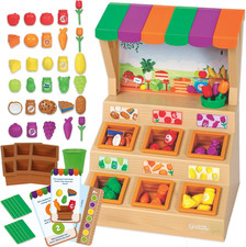 Mini Farmstand Sorting Set, Play Food Sets for Kids Kitchen, Grocery Store Prete