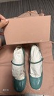 NIB Miu Miu Vernice Robins Egg Tiffany Blue Mary Jane Crystal Heel Shoes size 37 — photo 8