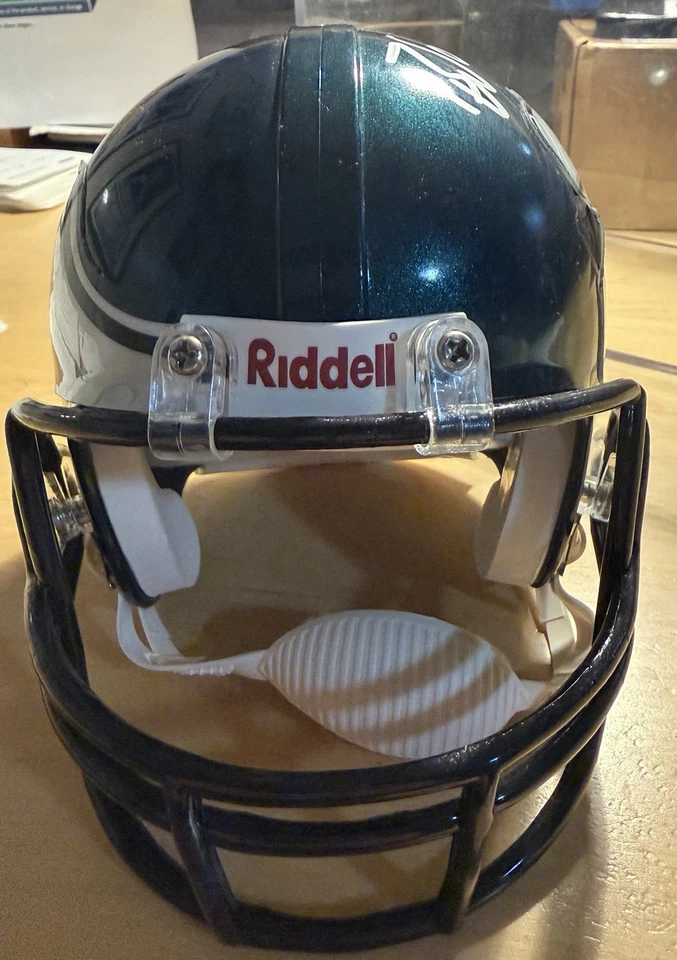 Minicasco autografiado por Brian Westbrook # 36 Eagles ¡con certificado de autenticidad! 🔥🏈 Foto 3 de 4