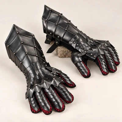 Medieval Gothic Steel Gauntlets Knight Armor Gloves Claw Halloween Cosplay LARP - image 1 of 4