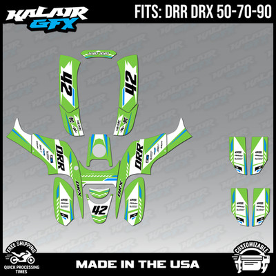 Graphics Kit for DRR ATV DRX50 DRX70 DRX90 Lethal - GREEN