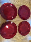 Vintage Anchor Hocking Royal Ruby Red Dinner Plates 10" Set Of 4