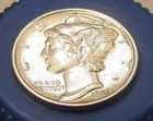 1941  Almost Uncirculated Dime  90% Silver Original Luster # 524 ~ 5