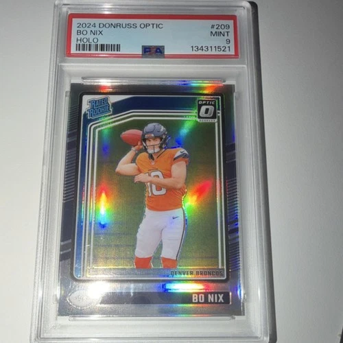 2024 Panini Donruss Optic Bo Nix #209 Holo Prizm PSA 9 Denver Broncos Rookie