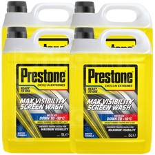 4 x Prestone Max Visibility Car Windscreen Wash Winter Ready To Use 5L 1.70 per litre