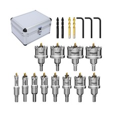 Mollom TCT 12Pcs Hole Saw(13-54mm) Carbide Hole Saw Kit for Hard Metal, Extra...