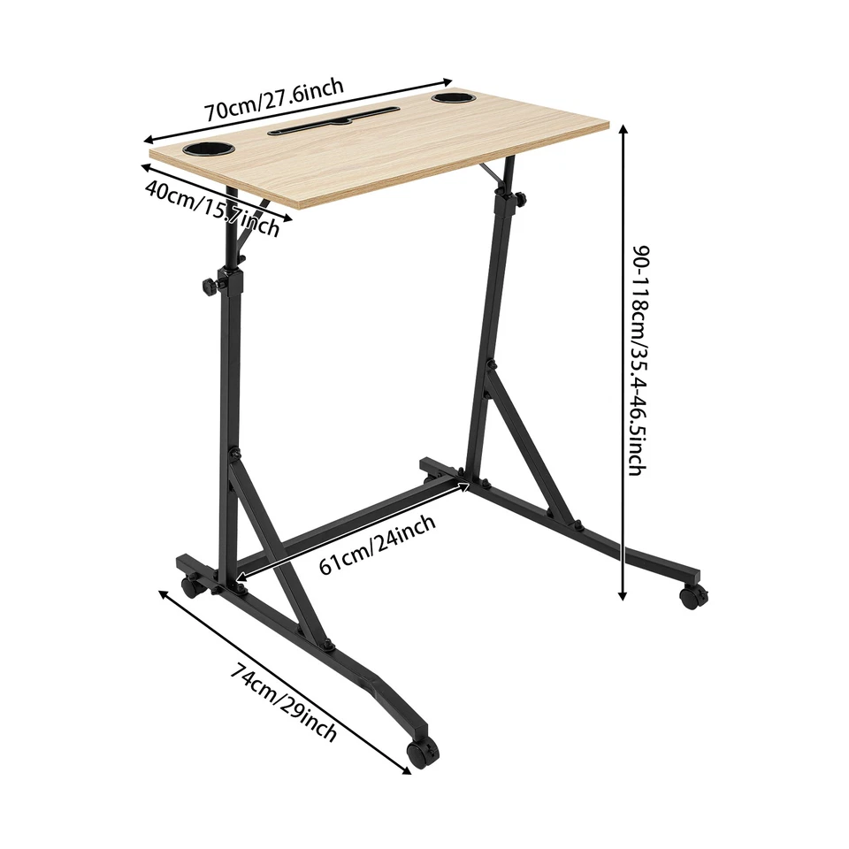 Bicicleta Entrenador Ajustable Escritorio Fitness Móvil Ciclismo Estación de Trabajo con Rueda Bloqueable Foto 3 de 4