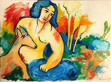 GERMANÀ MIMMO - Senza titolo - Olio su carta riportata su tavola