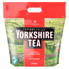Taylors of Harrogate Yorkshire Pure Refreshing Flavour Tea 600 Tea Bags 1.87kg 0.04 per strip