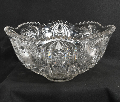 EAPG Mckee Wiltec Clear Punch Bowl  13 3/4'' At Rim 6 1/2'' Tall