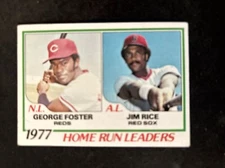1978 Topps HR Leaders #202 George Foster Reds  Jim Rice Red Sox Vg Free Ship!