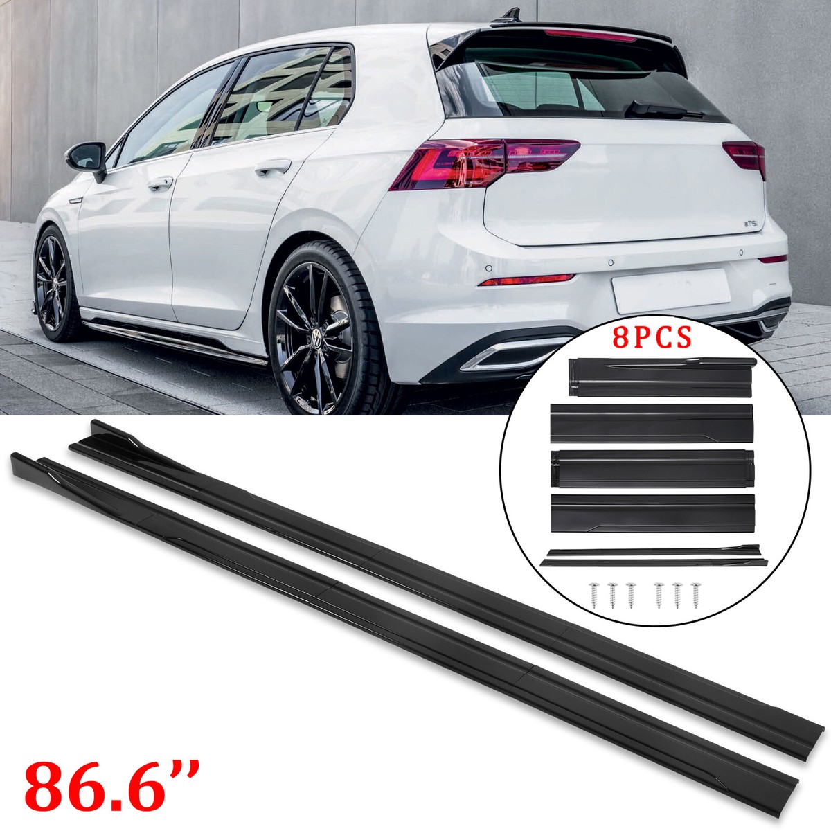 【値下】VW Right Side 4D-FootPlate Golf7/7.5 For VW Golf MK6 MK7 MK7.5 GTI R 2.2m Side Skirts Extension Rocker