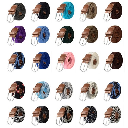 107/120/130CM Fashion Female Elastic Casual Stretch Woven Belt Unisex Canvas