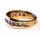 14k yellow gold 1.04ct SI3 H round diamond wedding band ring 4.6g estate — photo 3