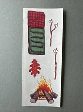 Mrs. Grossman's Stickers | CAMPING SLEEPING BAG FIRE | Retired Creative Memories