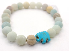 The Expedition Bracelet Elephant Tracking Beaded Bracelet - Sky Stone