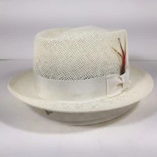 CAPAS - Cream/Off-white - MIDTOWN - Straw Pork-Pie hat - MADE IN USA