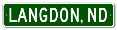 Langdon, North Dakota Metal Wall Decor City Limit Sign - Aluminum