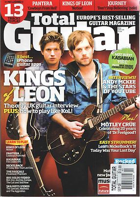 Total Guitar Magazine September 2009 Kings of Leon Motley Crue Pantera Journey