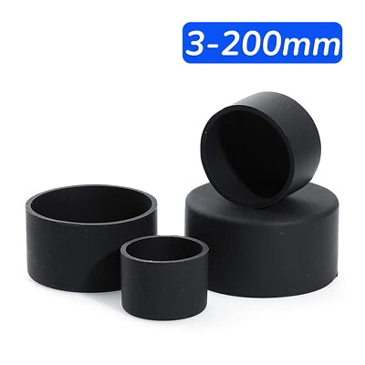 End Cap Black Silicone Rubber Blanking Stopper Cover for Pipe Tube Pole Rod Hose