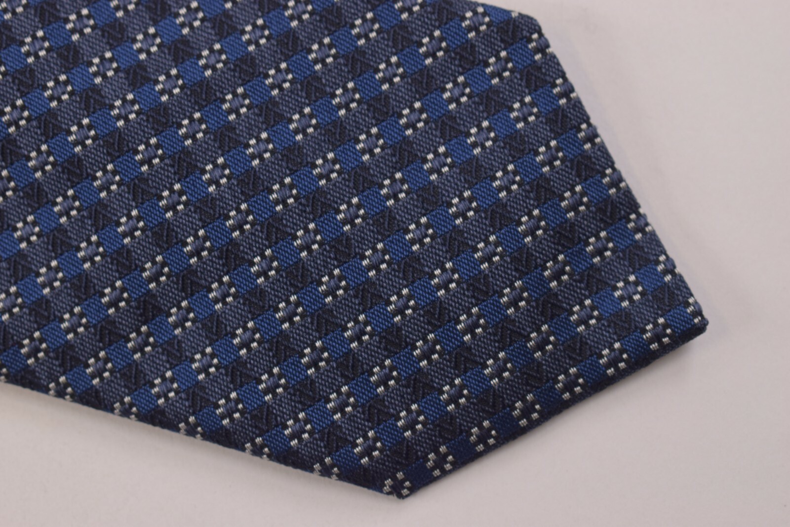 Altea Neck Tie NWT Blue and White Plaid Silk Blend