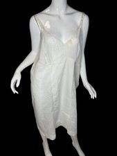 Vintage NEW 70 s Sliperfection Plus Size Sz 50 White Full Slip USA Poly/Cotton