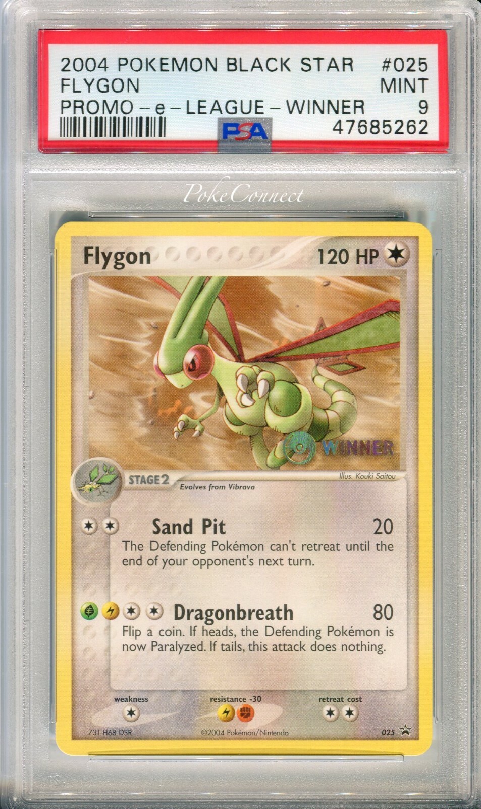 PSA 9 Pokemon Flygon Winner #025 Black Star Promo Card Nintendo