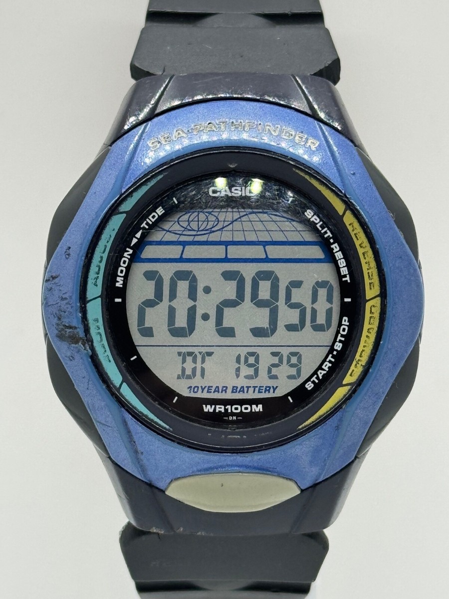 Casio SPS-300 Sea Pathfinder Wrist Watch Vintage WR 100m Moon Tide