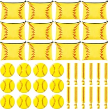 36Pcs Softball Gifts Set with Makeup Bag Compact Mirror Hair Tie, Softball Team 