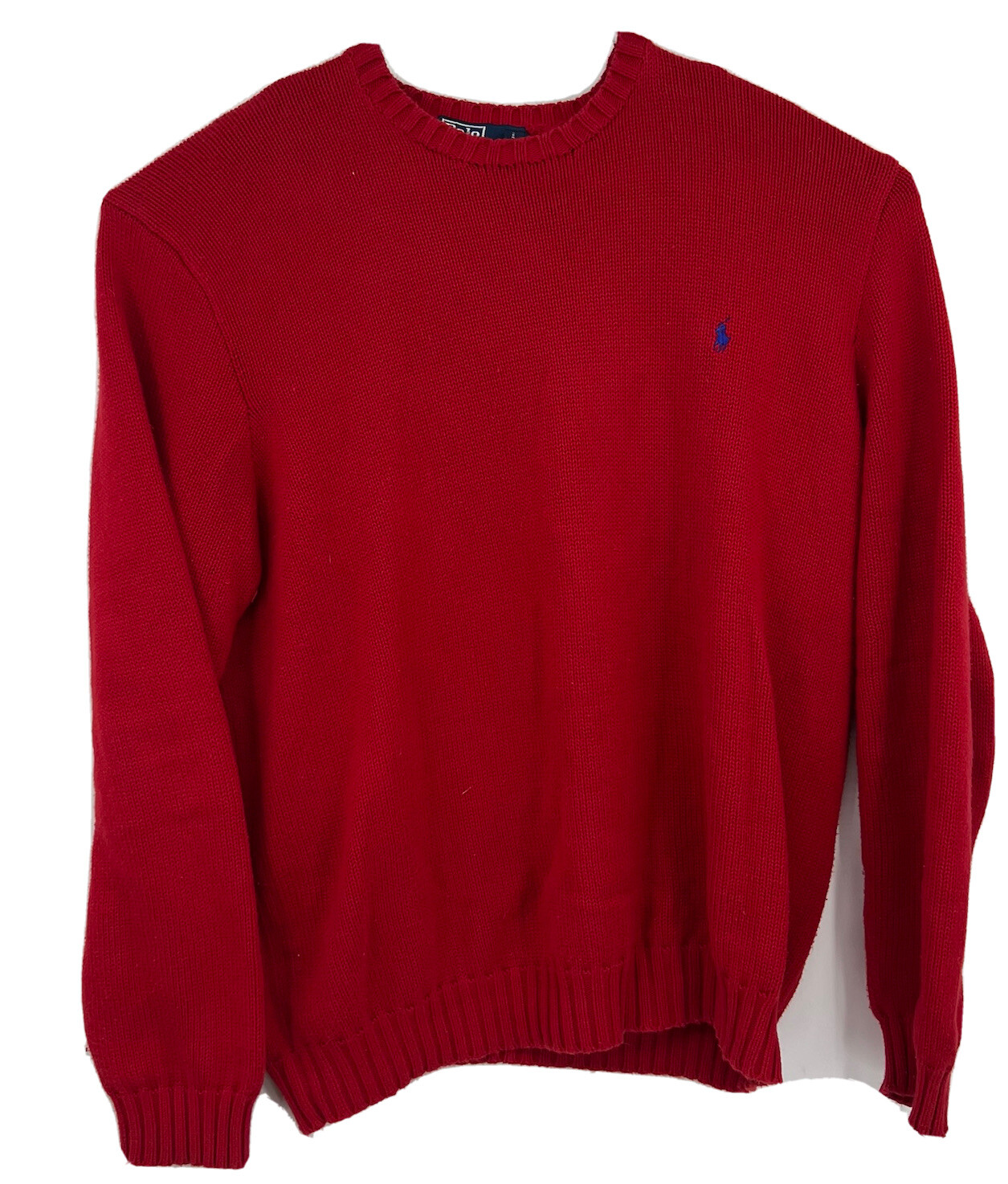 Felpa polo Ralph Lauren adulto 2XL rosso blu pony maglia uomo