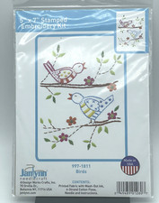 Janlynn Needlecraft Birds Printed Fabric Embroidery 5 x 7 New Sealed 997-1811