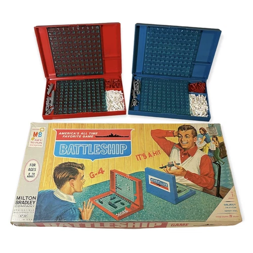 Vintage BATTLESHIP 1967 Board Game 1st Edition Milton Bradley COMPLETE Box 4730