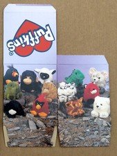 Puffkins  Swibco  VINTAGE collectible items  TAGS, COVERS, PIN, BOXES  lot