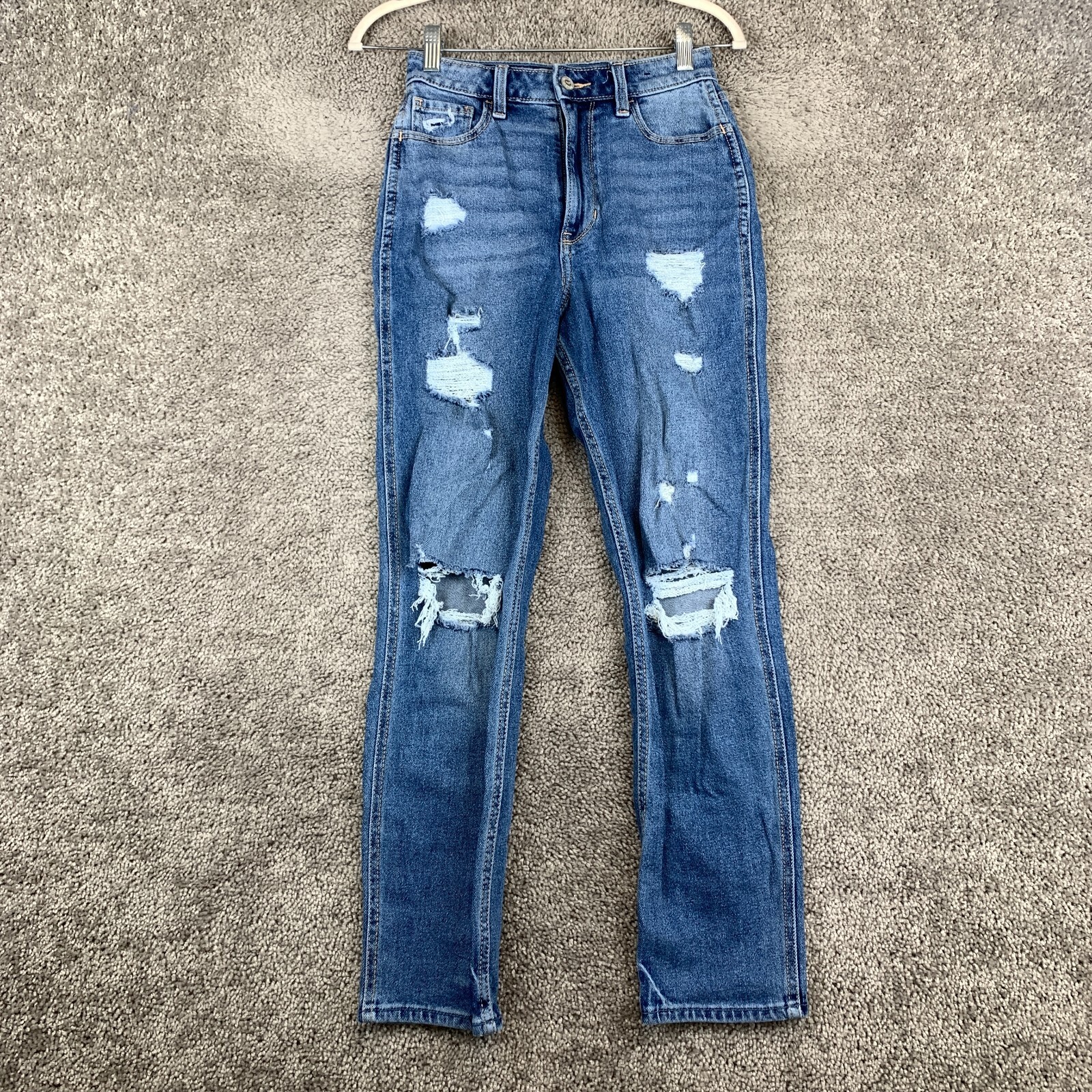 Hollister Ultra High Rise Mom Jeans Women's Size W24xL27 Blue Vintage Stretch-image
