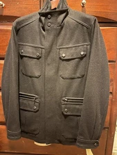 NEW Michael Kors Men's Jacket Wool Zip Up Winter Coat Black Size M