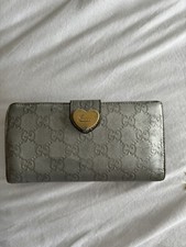 Genuine Gucci Metallic GG Embossed Guccissima Leather Long Flap Wallet,