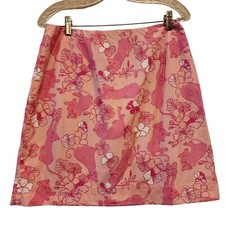 Vintage Lilly Pulitzer Pink Jaguard Print Skirt Sz 8
