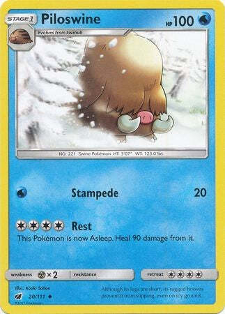 Piloswine 20/111 Uncommon - Pokemon Crimson Invasion Card