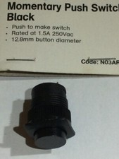Black Off-(On) Low Profile Round Momentary Push Button Switch 1.5A SPST