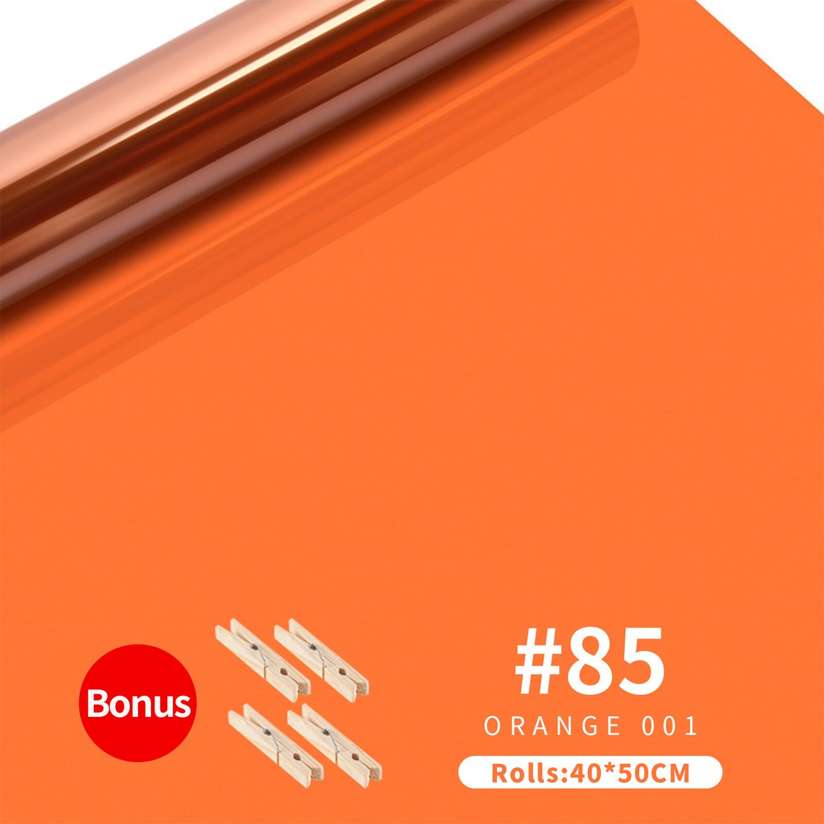 Gel Couleur Filtre Papier Polyester 40x50cm Orange 85B – Pour Studio Photo, éclairage LED, DIY
