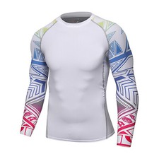 Camisa de compresión para hombre capa base deportiva top manga larga gimnasio secado rápido camiseta